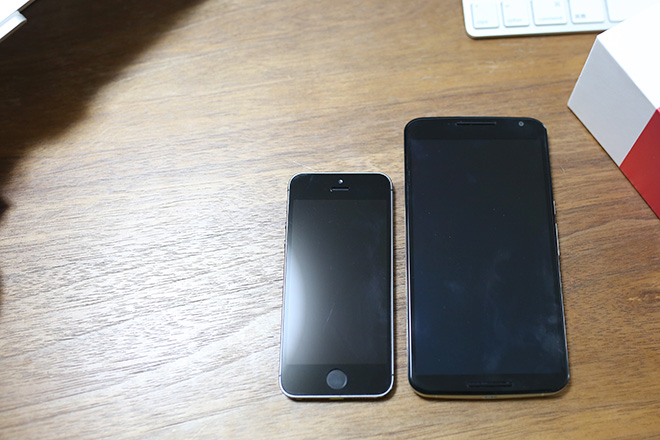 iPhone5sとNexus6の比較写真